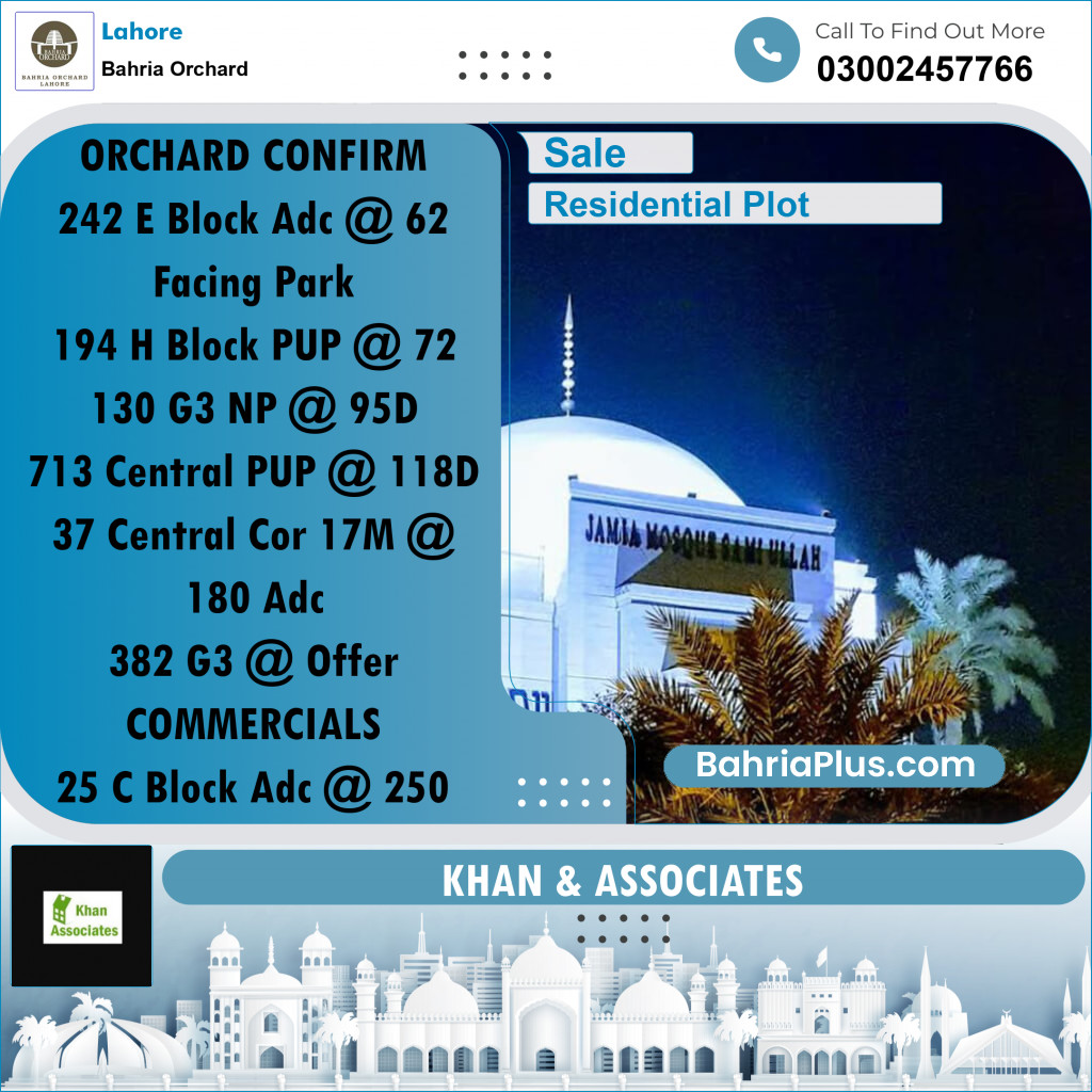 Residential Plot for Sale in Bahria Orchard, Lahore - (BP-247034)