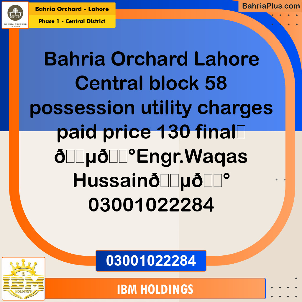 10 Marla Residential Plot for Sale in Phase 1 - Central District -  Bahria Orchard, Lahore - (BP-247057)