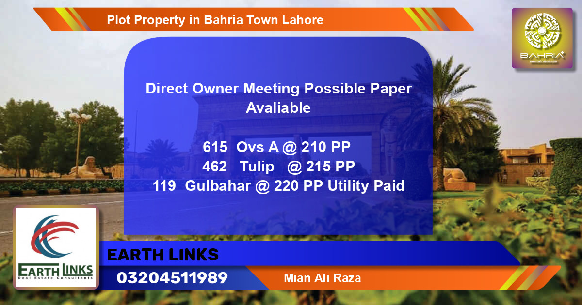 Residential Plot for Sale in Bahria Town, Lahore - (BP-24708)