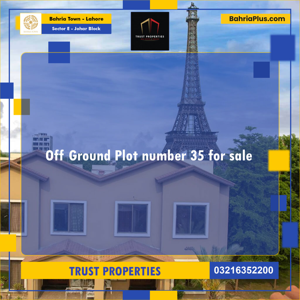 10 Marla Residential Plot for Sale in Sector E - Johar Block -  Bahria Town, Lahore - (BP-247122)