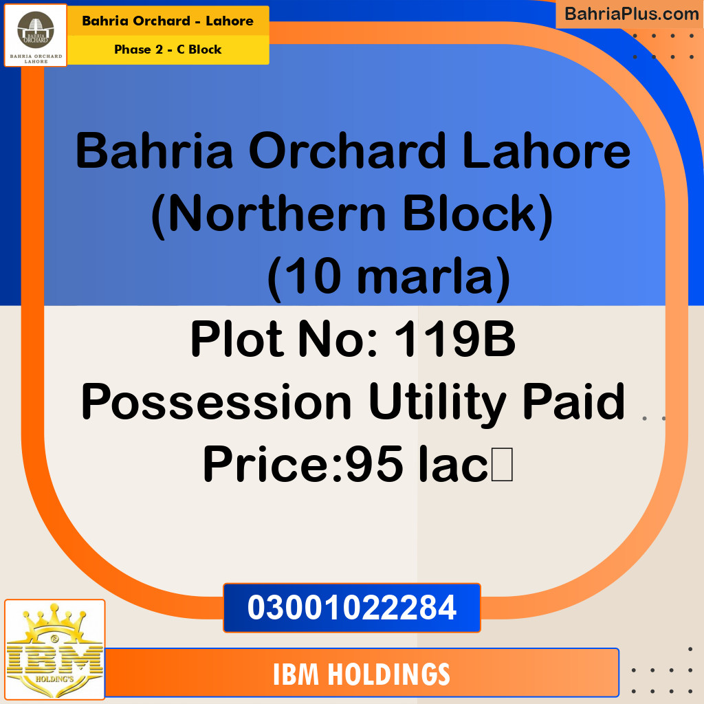 5 Marla Residential Plot for Sale in Phase 2 - C Block -  Bahria Orchard, Lahore - (BP-247132)