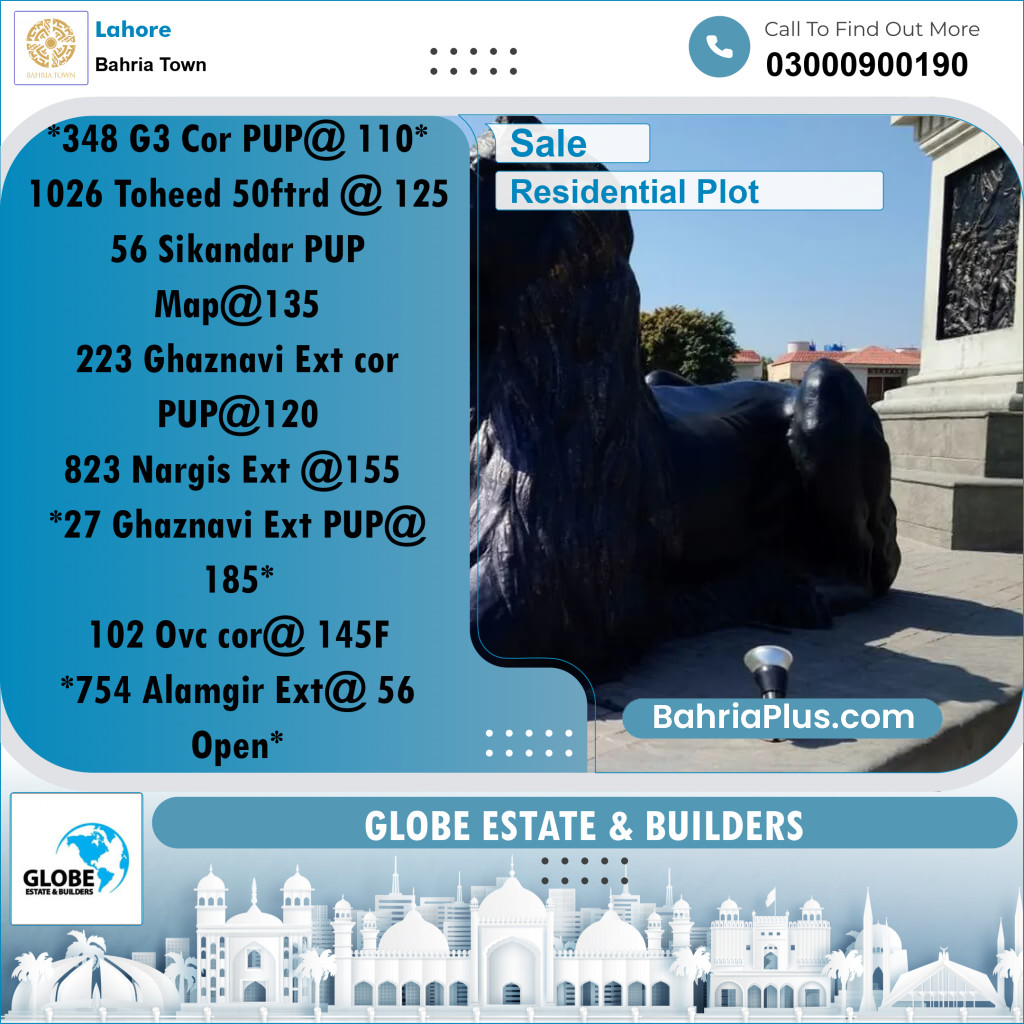 Residential Plot for Sale in Bahria Town, Lahore - (BP-247160)