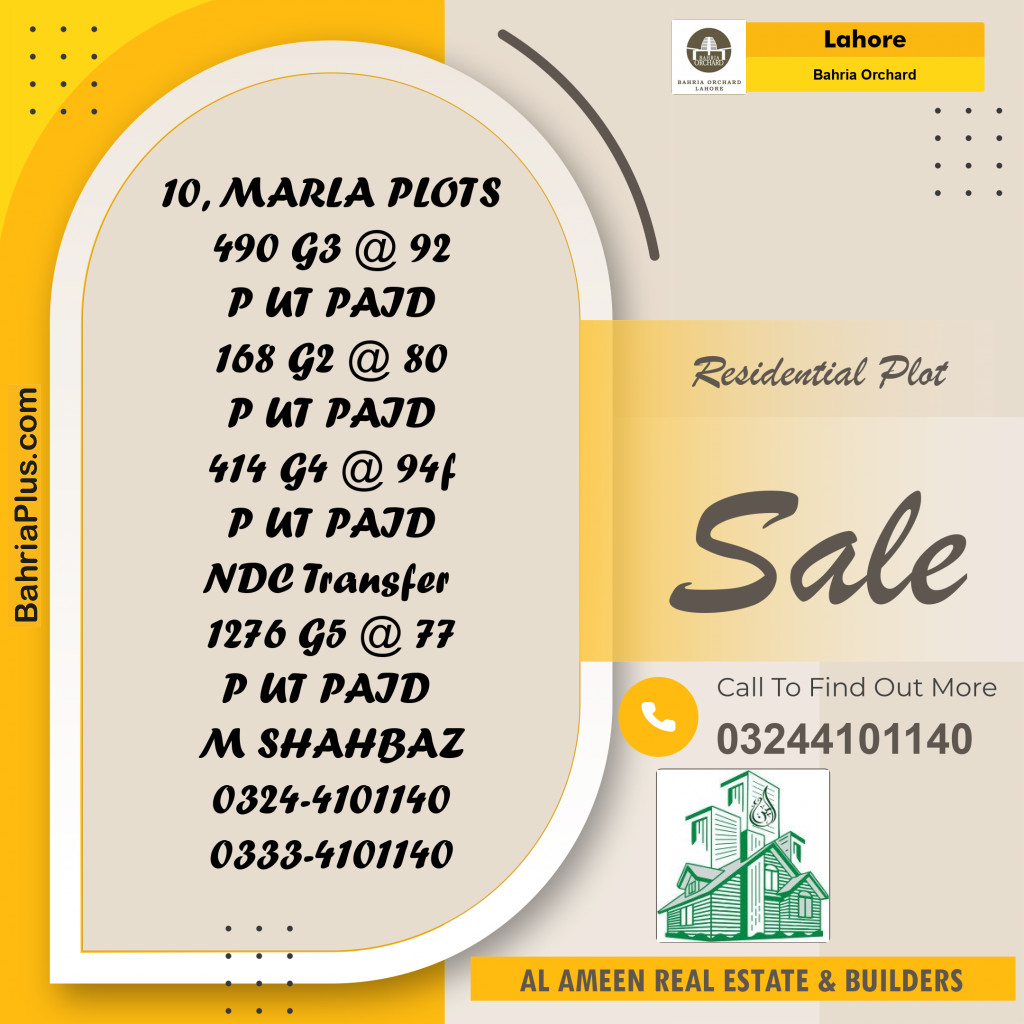 Residential Plot for Sale in Bahria Orchard, Lahore - (BP-247192)