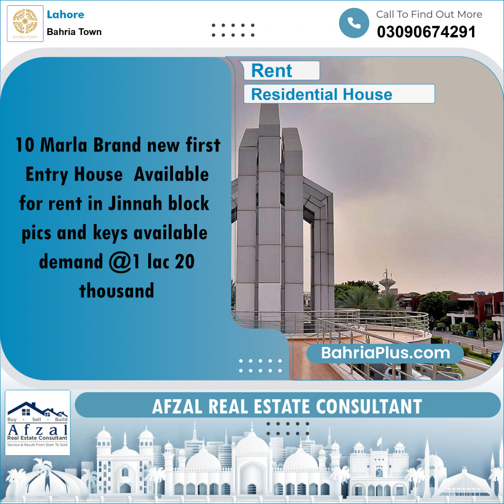Residential House for Rent in Bahria Town, Lahore - (BP-247203)