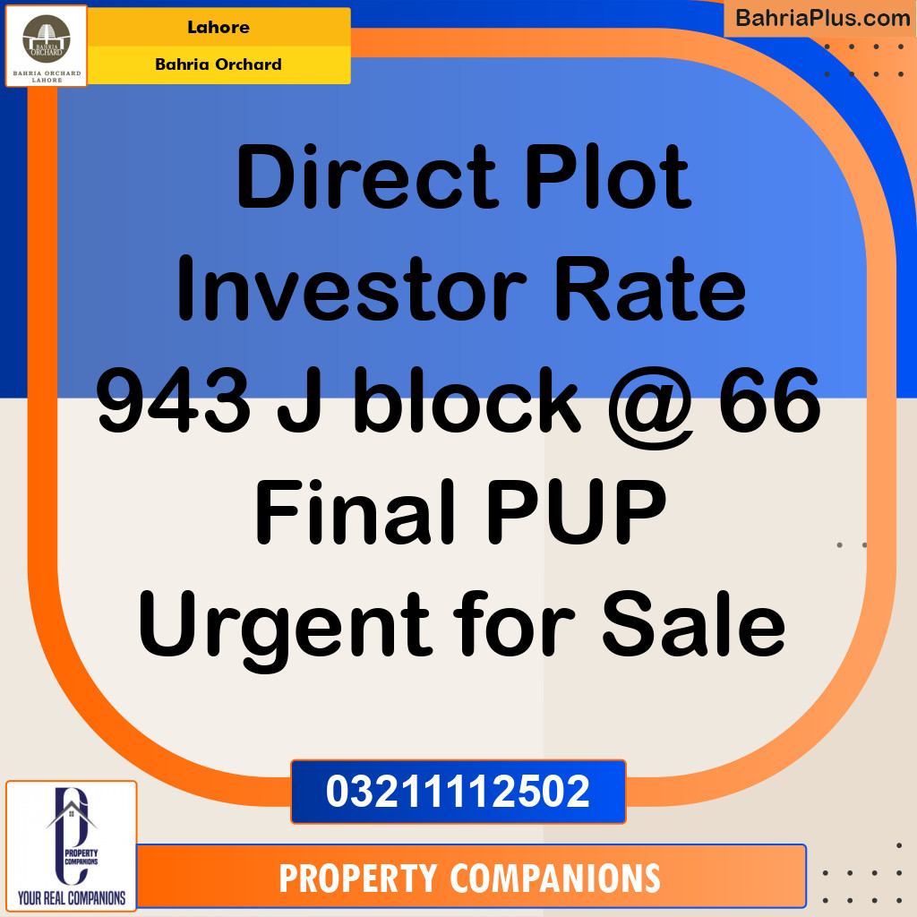 Residential Plot for Sale in Bahria Orchard, Lahore - (BP-247204)