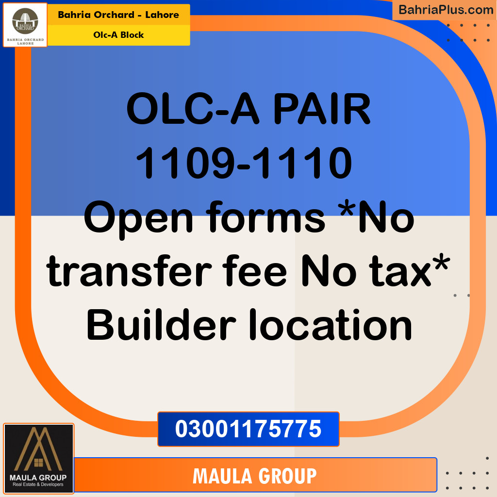 5 Marla Residential Plot for Sale in OLC-A Block -  Bahria Orchard, Lahore - (BP-247230)