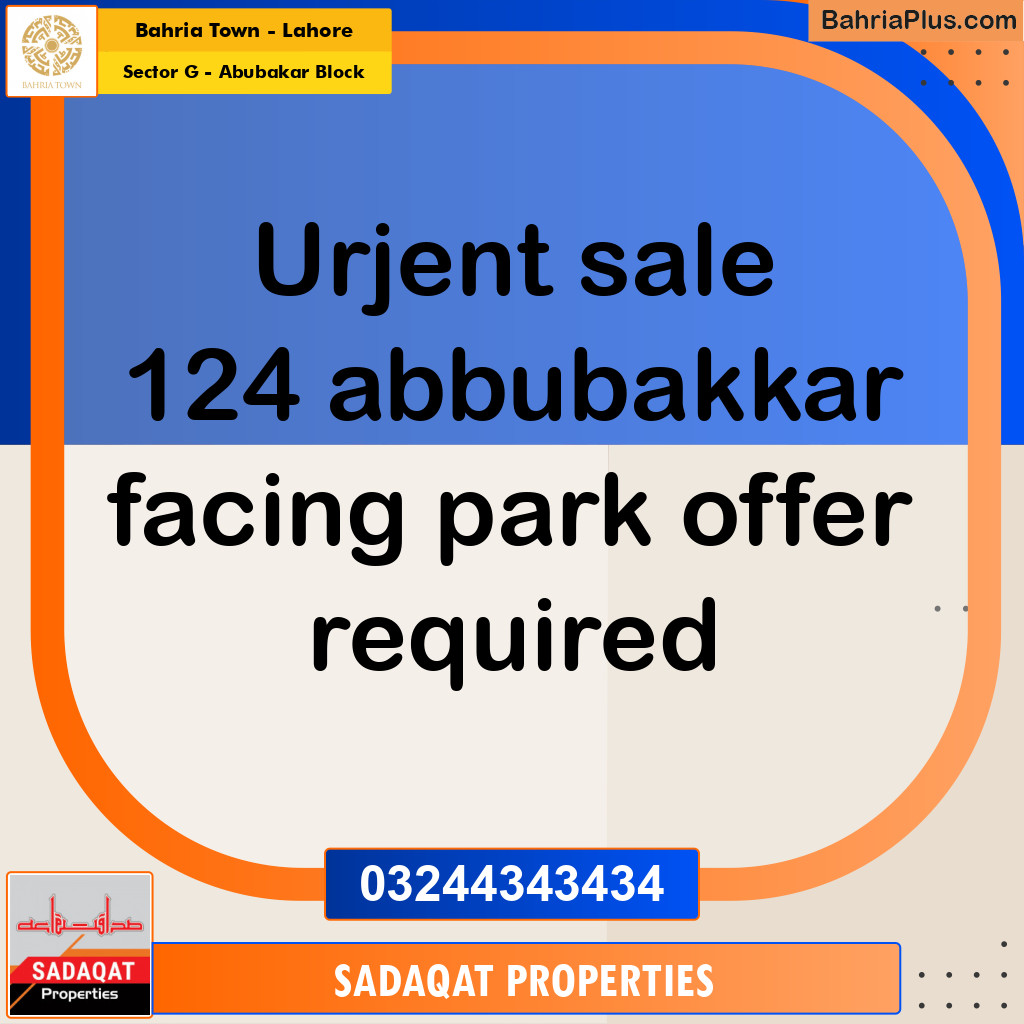 10 Marla Residential Plot for Sale in Sector G - Abubakar Block -  Bahria Town, Lahore - (BP-247251)