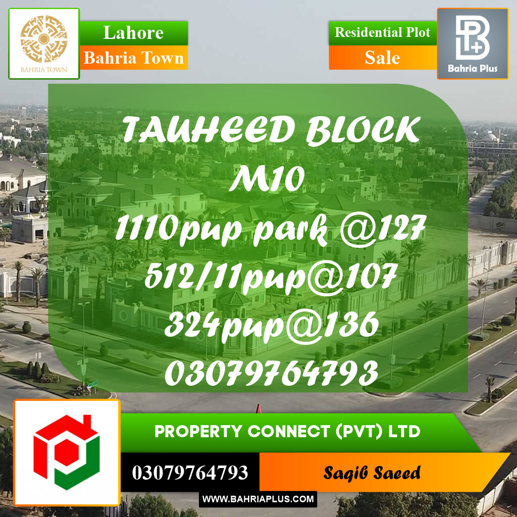 Residential Plot for Sale in Bahria Town, Lahore - (BP-247265)