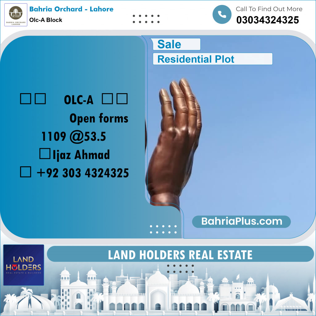 5 Marla Residential Plot for Sale in OLC-A Block -  Bahria Orchard, Lahore - (BP-247289)