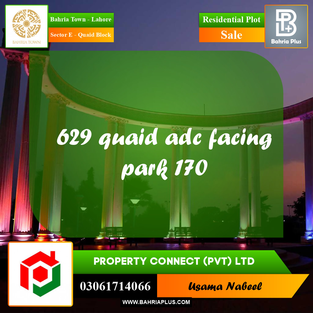 Residential Plot for Sale in Sector E - Quaid Block -  Bahria Town, Lahore - (BP-247301)