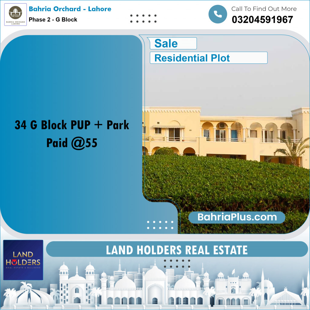 5 Marla Residential Plot for Sale in Phase 2 - G Block -  Bahria Orchard, Lahore - (BP-247315)