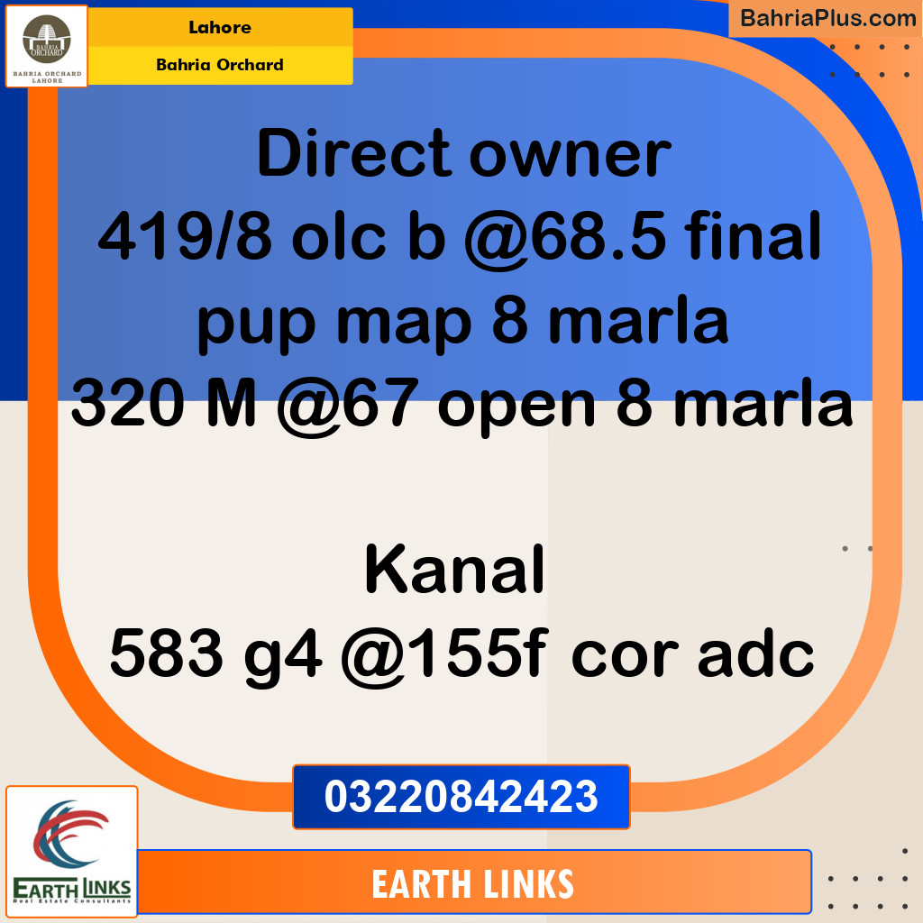 Residential Plot for Sale in Bahria Orchard, Lahore - (BP-247322)