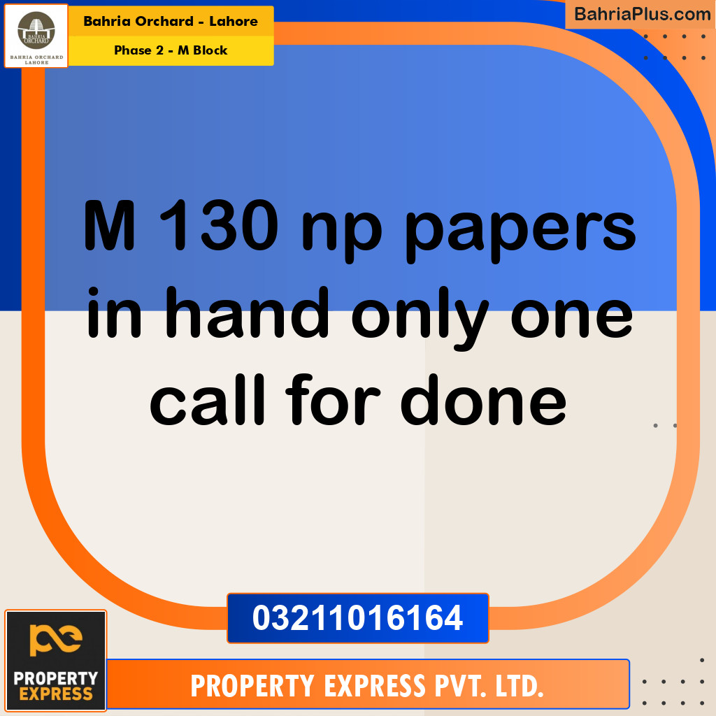 5 Marla Residential Plot for Sale in Phase 2 - M Block -  Bahria Orchard, Lahore - (BP-247345)