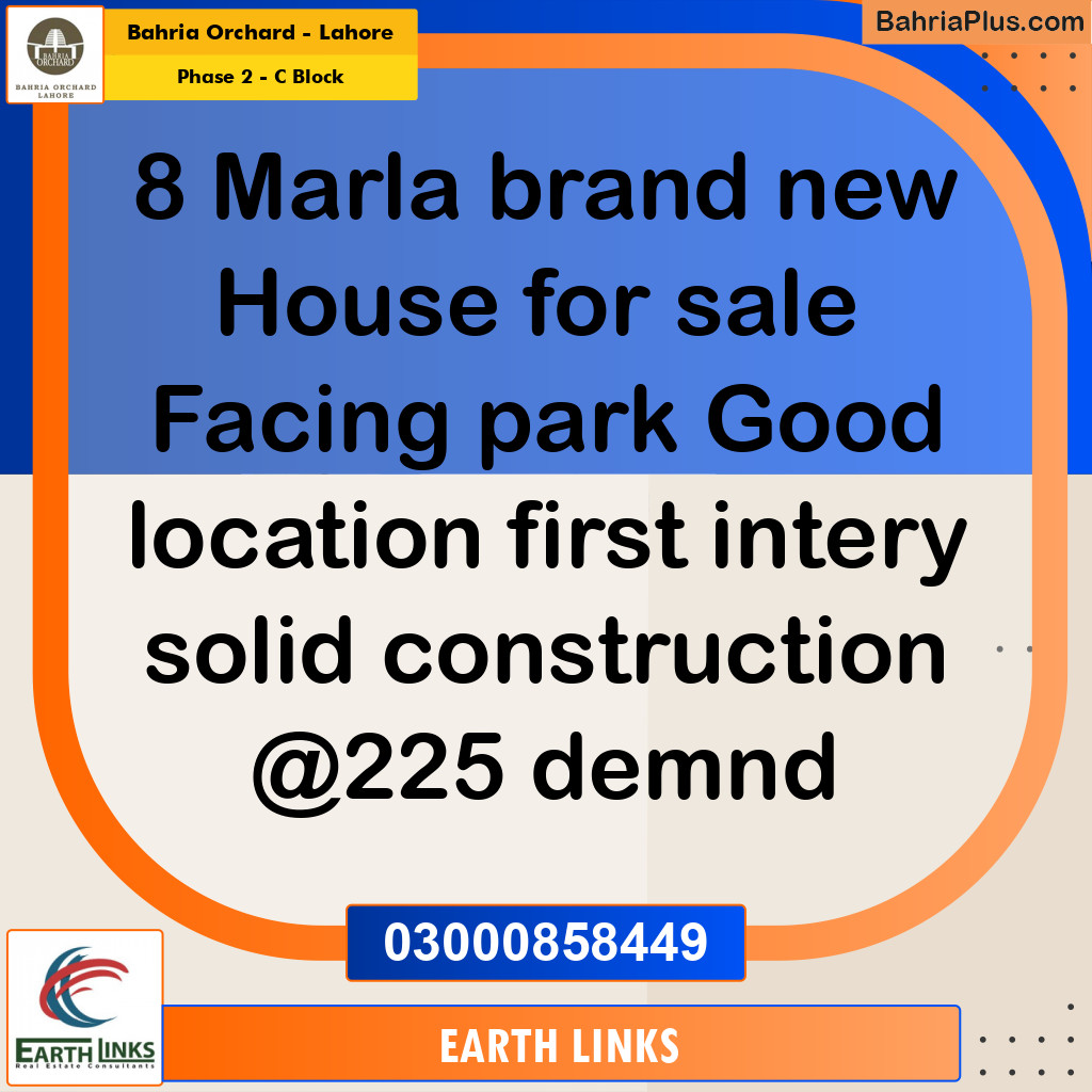 8 Marla Residential House for Sale in Phase 2 - C Block -  Bahria Orchard, Lahore - (BP-247360)