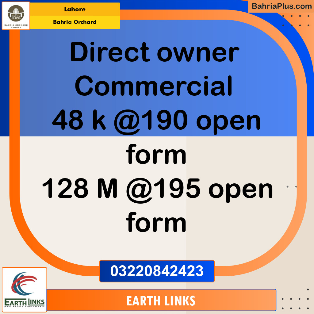 Commercial Plot for Sale in Bahria Orchard, Lahore - (BP-247526)