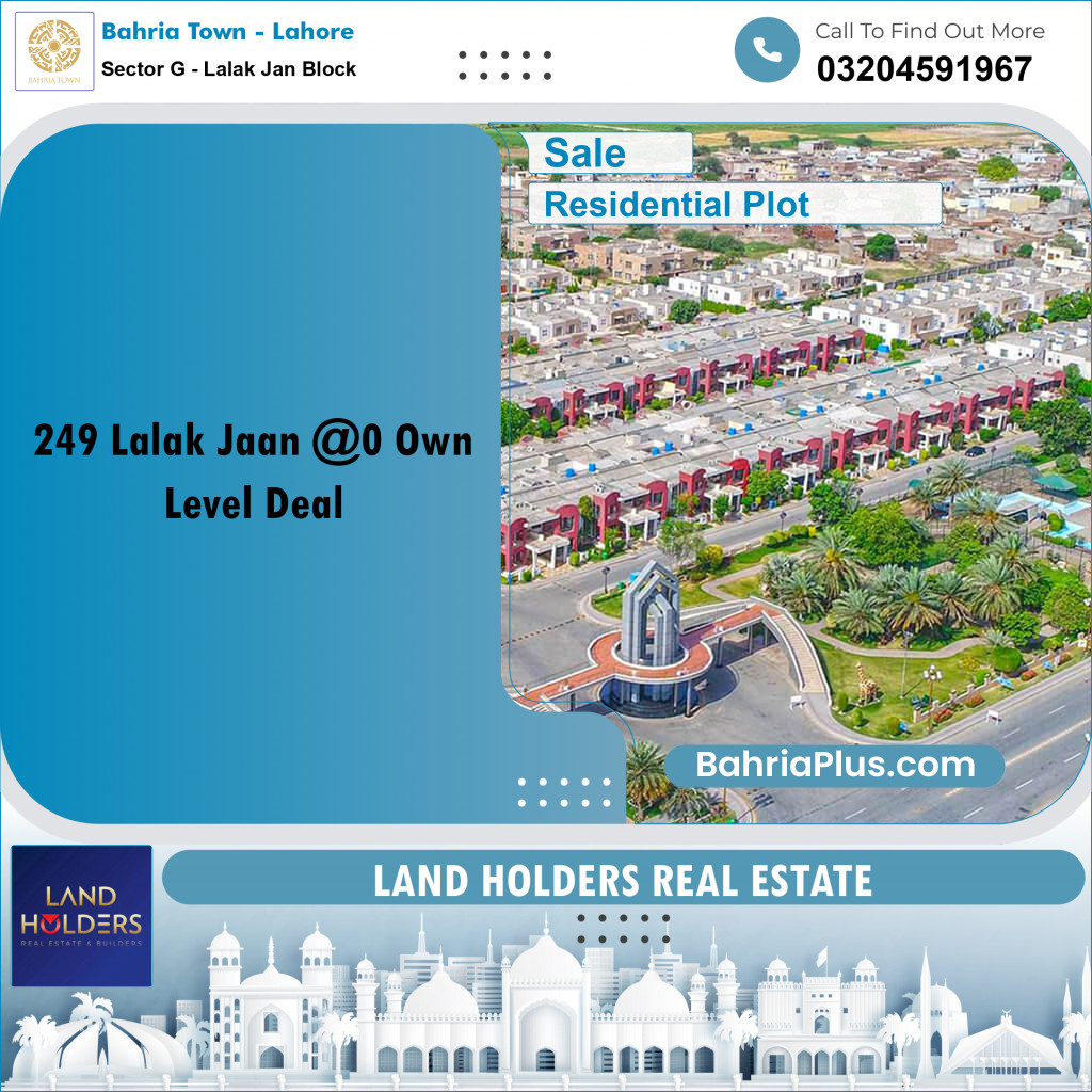 5 Marla Residential Plot for Sale in Sector G - Lalak Jan Block -  Bahria Town, Lahore - (BP-247537)