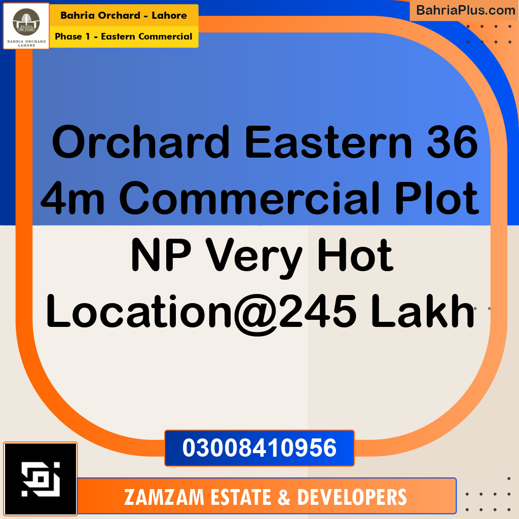 4 Marla Commercial Plot for Sale in Phase 1 - Eastern Commercial -  Bahria Orchard, Lahore - (BP-247568)