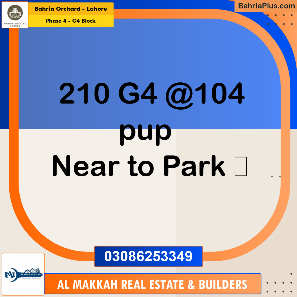 10 Marla Residential Plot for Sale in Phase 4 - G4 Block -  Bahria Orchard, Lahore - (BP-247585)