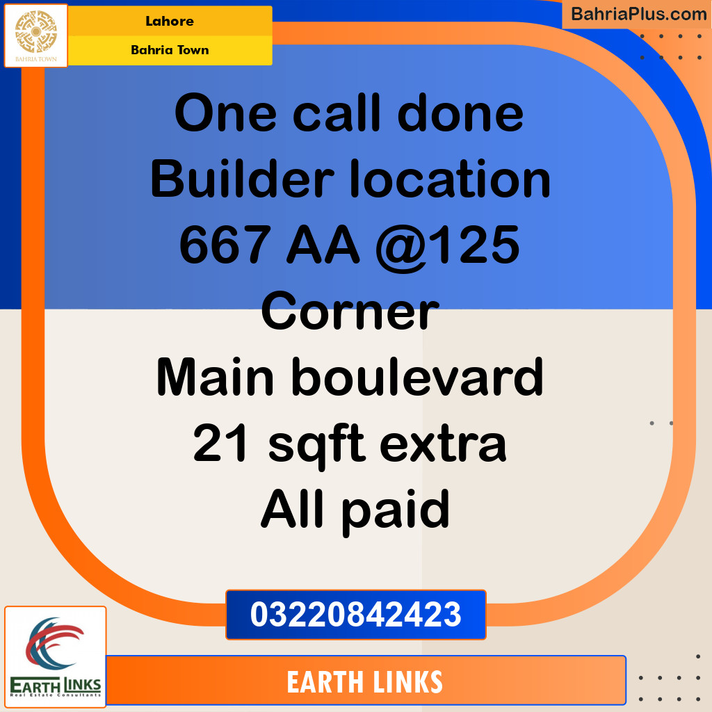 Residential Plot for Sale in Bahria Town, Lahore - (BP-247663)