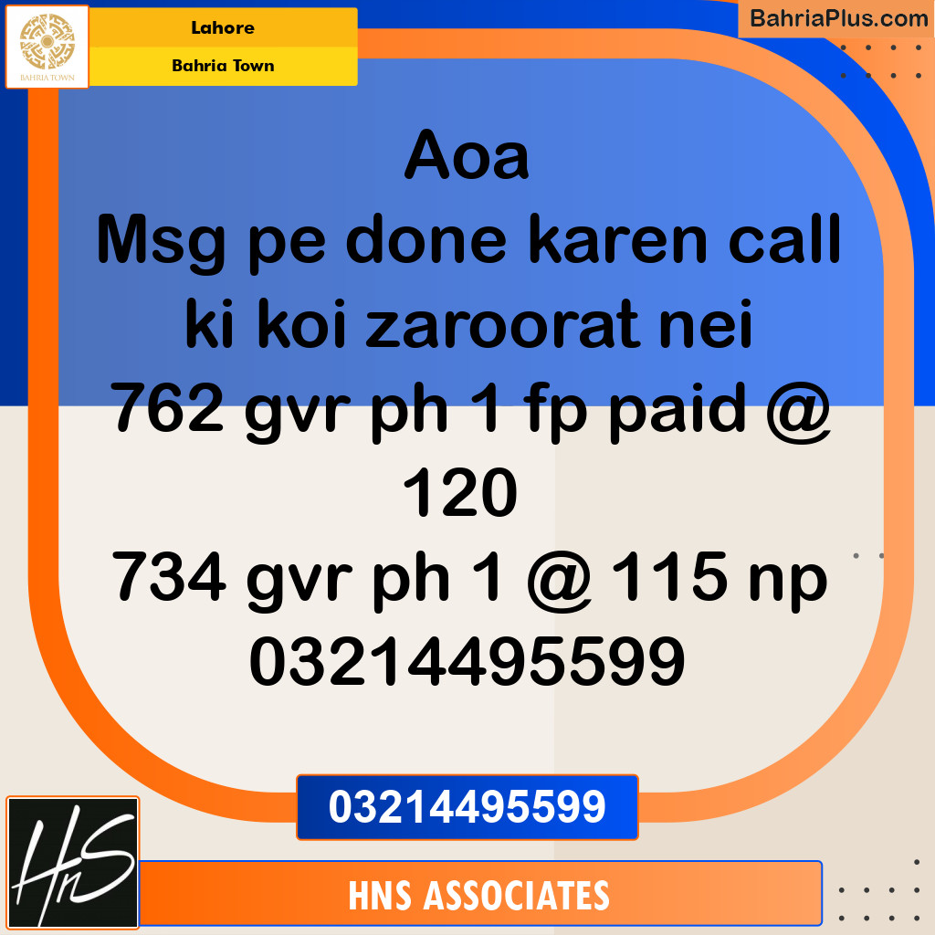 Residential Plot for Sale in Bahria Town, Lahore - (BP-247672)