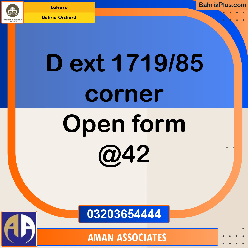 Residential Plot for Sale in Bahria Orchard, Lahore - (BP-247683)