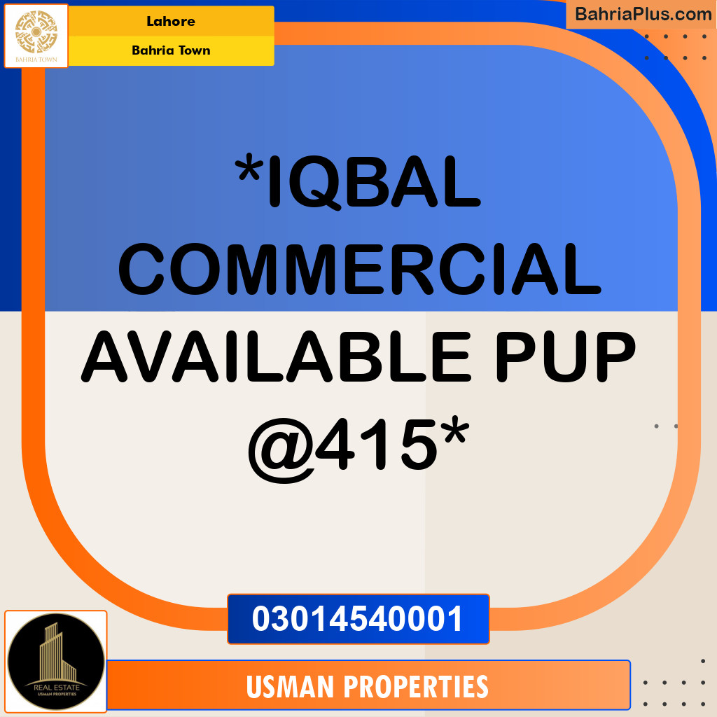 Residential Plot for Sale in Bahria Town, Lahore - (BP-247689)