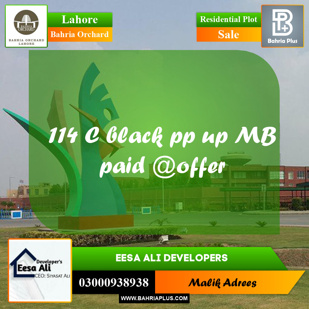 Residential Plot for Sale in Bahria Orchard, Lahore - (BP-247777)