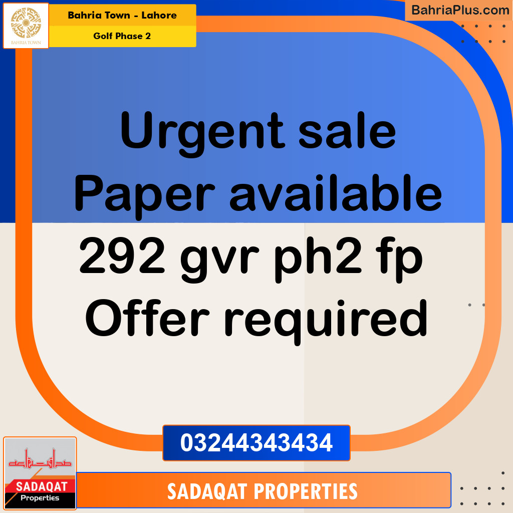 10 Marla Residential Plot for Sale in Golf Phase 2 -  Bahria Town, Lahore - (BP-247854)