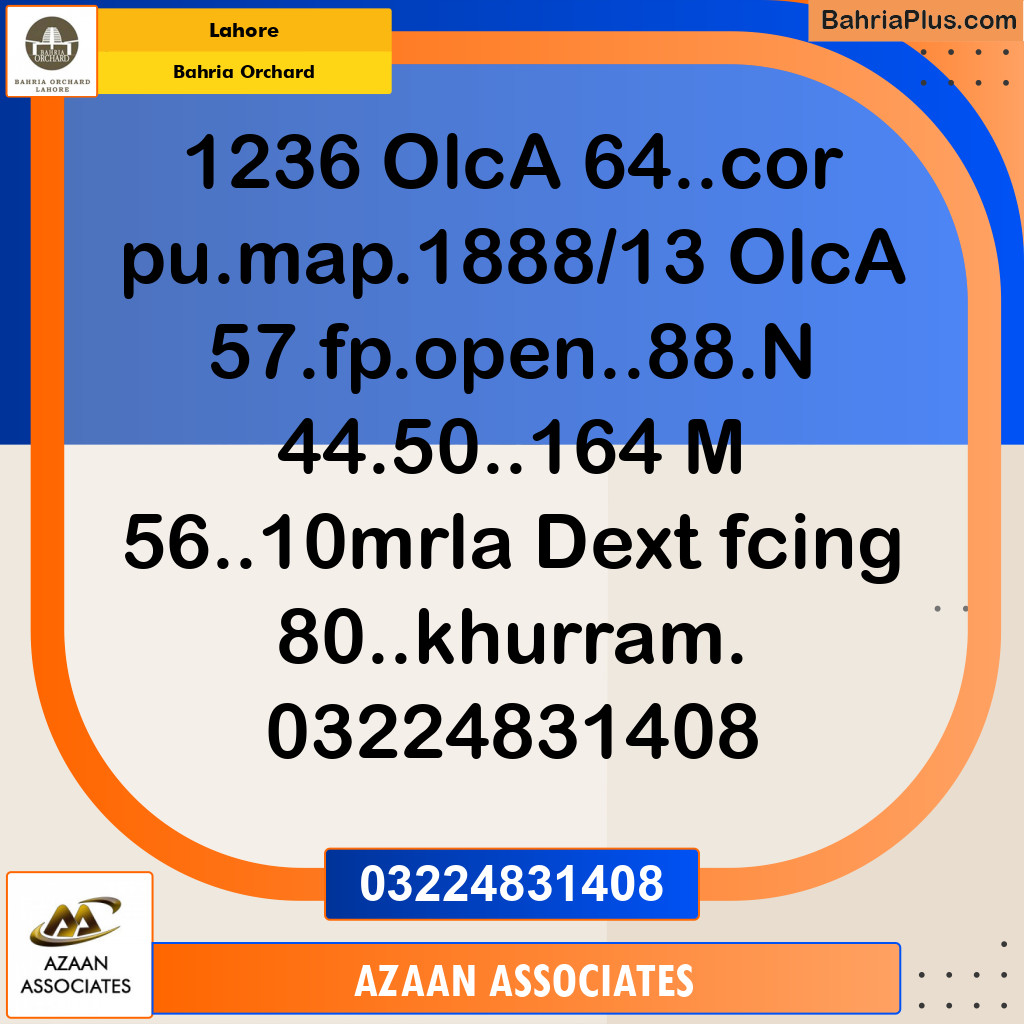 Residential Plot for Sale in Bahria Orchard, Lahore - (BP-247871)