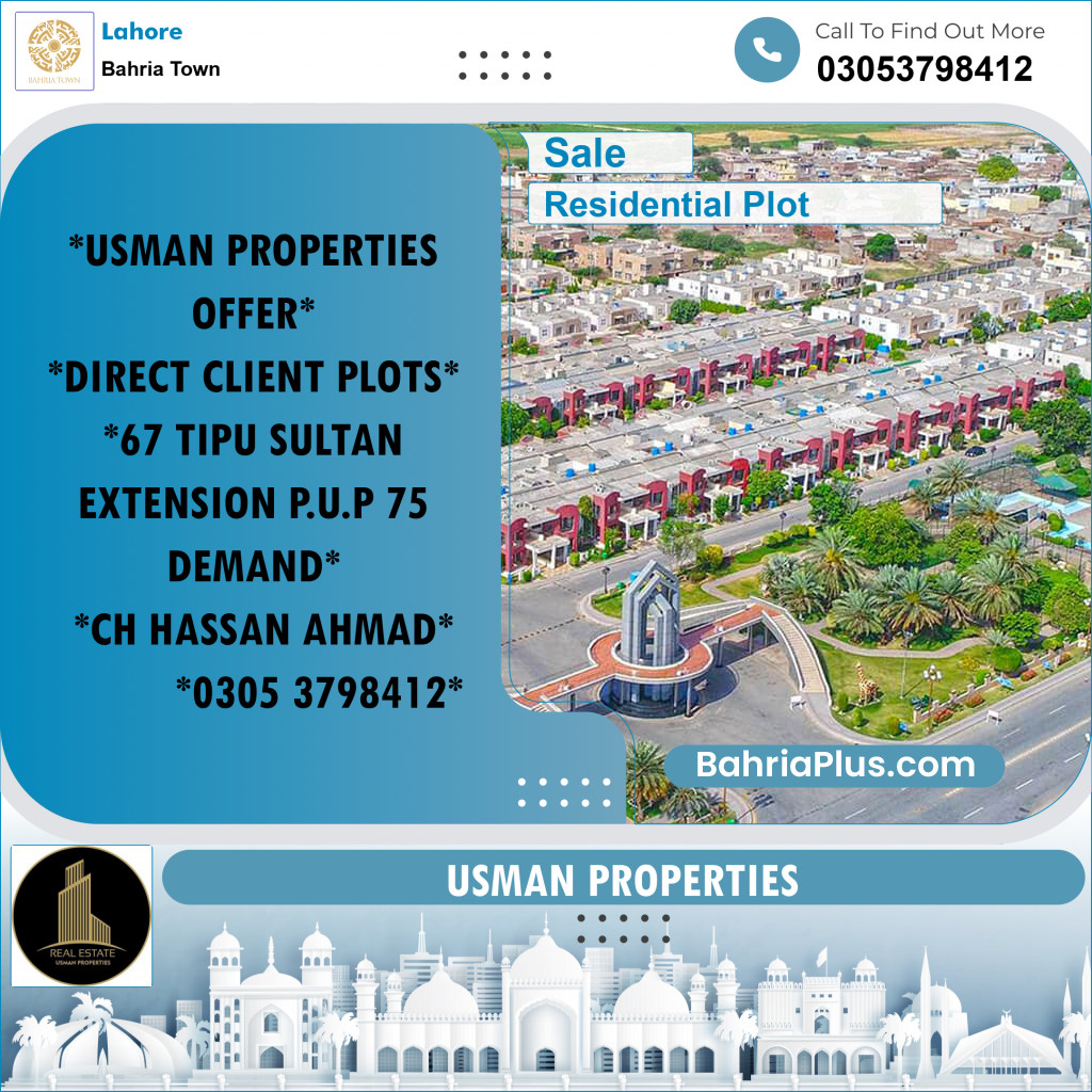 Residential Plot for Sale in Bahria Town, Lahore - (BP-247995)