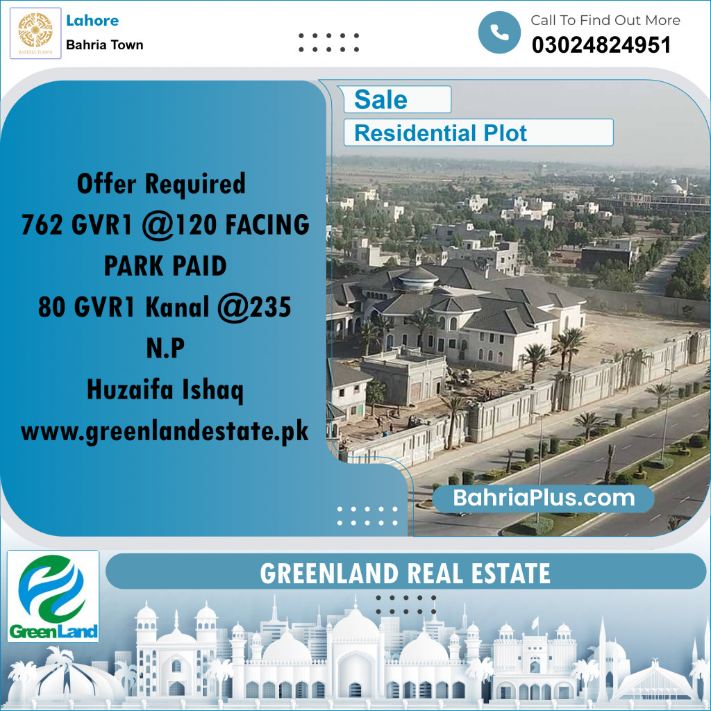 Residential Plot for Sale in Bahria Town, Lahore - (BP-248033)