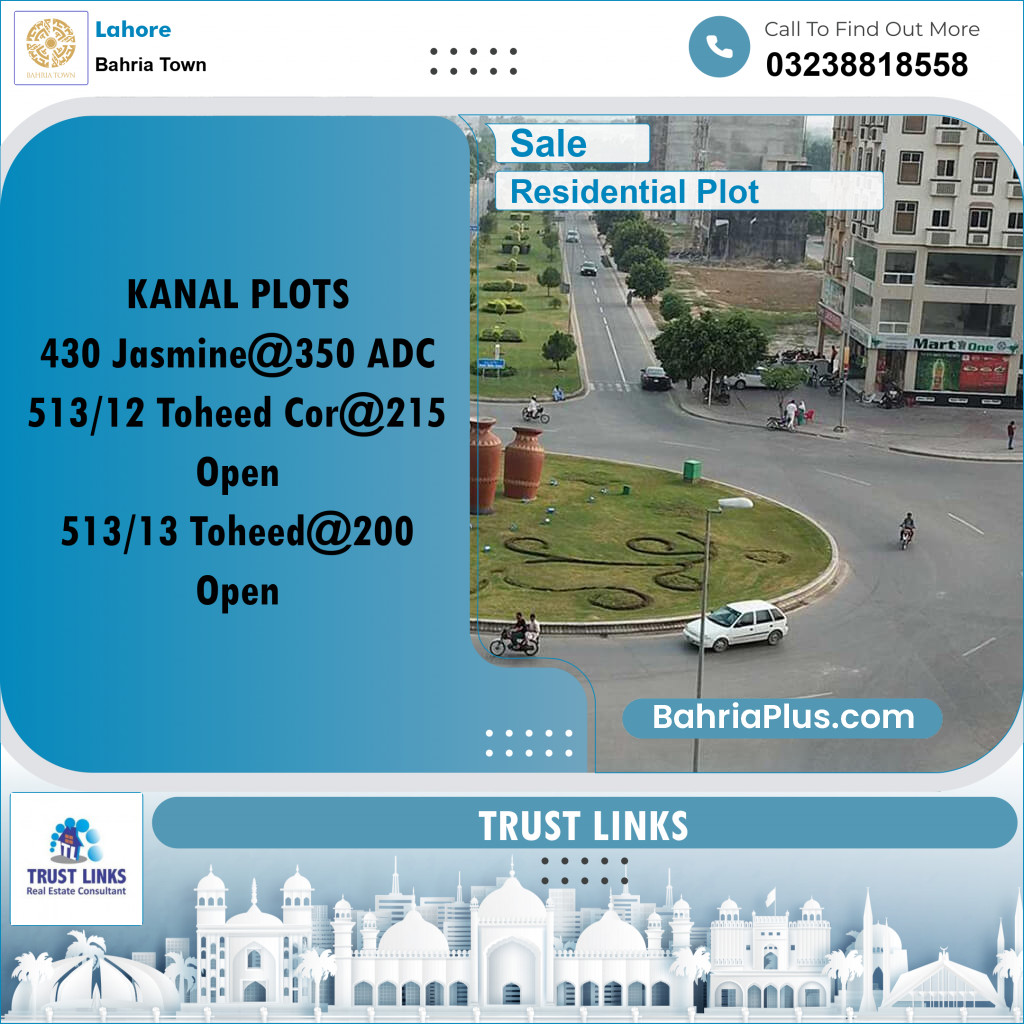 Residential Plot for Sale in Bahria Town, Lahore - (BP-248071)