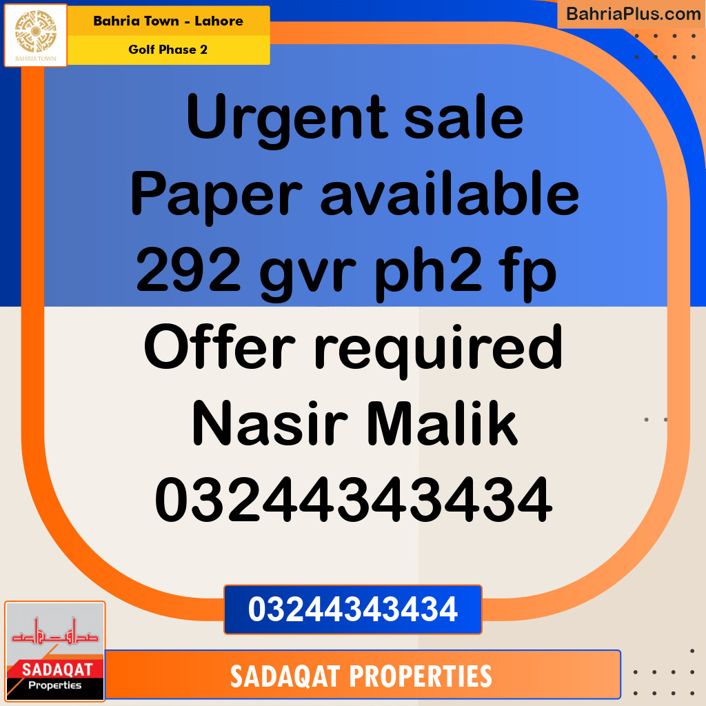 10 Marla Residential Plot for Sale in Golf Phase 2 -  Bahria Town, Lahore - (BP-248104)