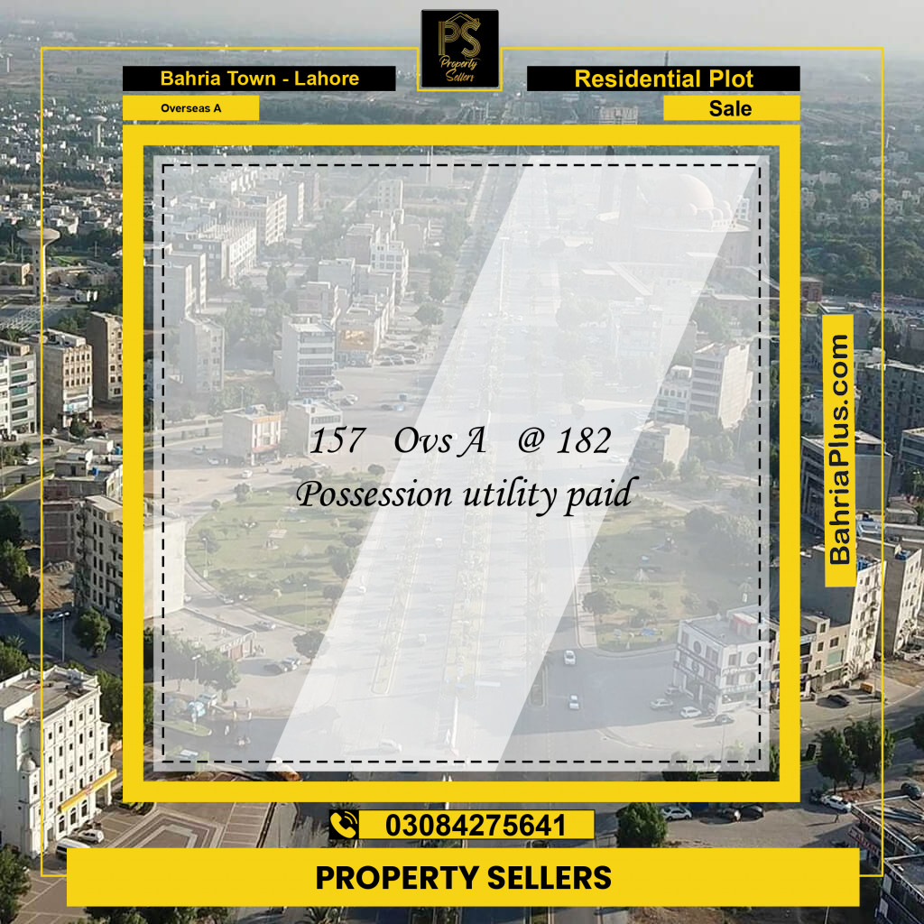 10 Marla Residential Plot for Sale in Overseas A -  Bahria Town, Lahore - (BP-248158)
