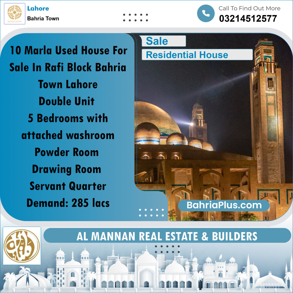 Residential House for Sale in Bahria Town, Lahore - (BP-248173)
