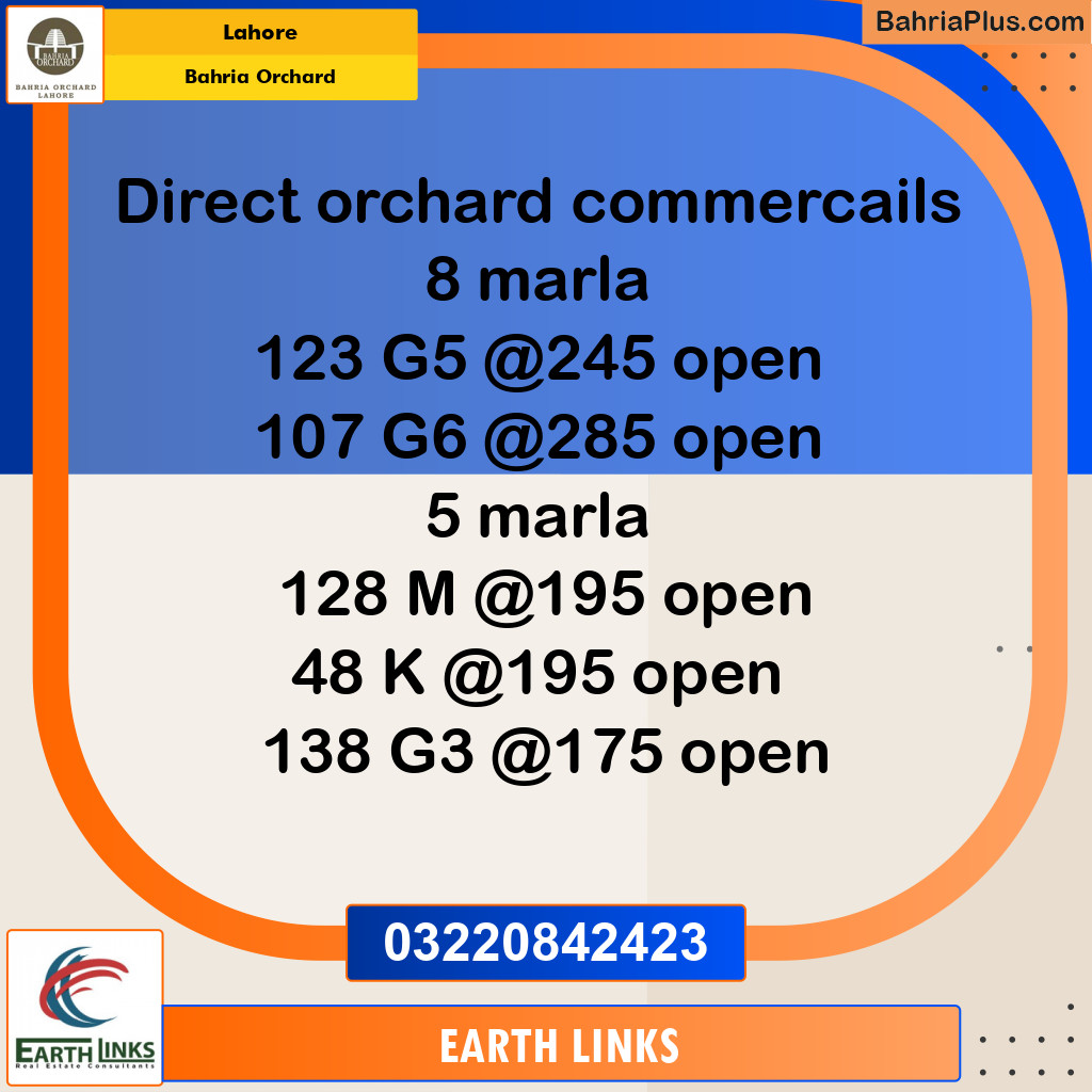 Commercial Plot for Sale in Bahria Orchard, Lahore - (BP-248193)