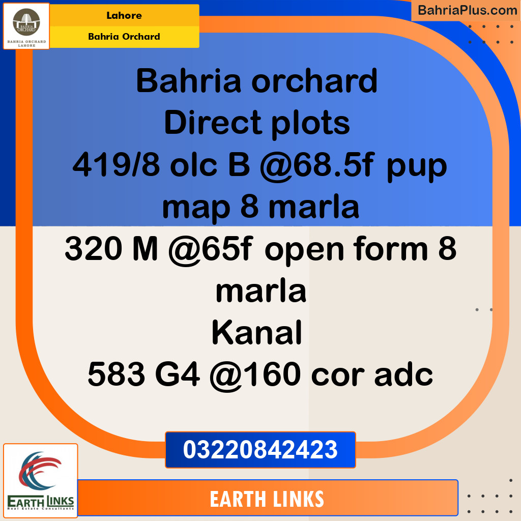 Residential Plot for Sale in Bahria Orchard, Lahore - (BP-248194)