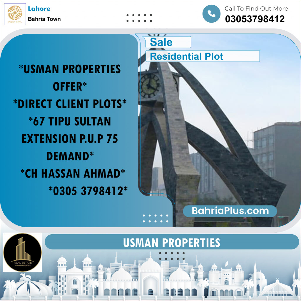 Residential Plot for Sale in Bahria Town, Lahore - (BP-248234)
