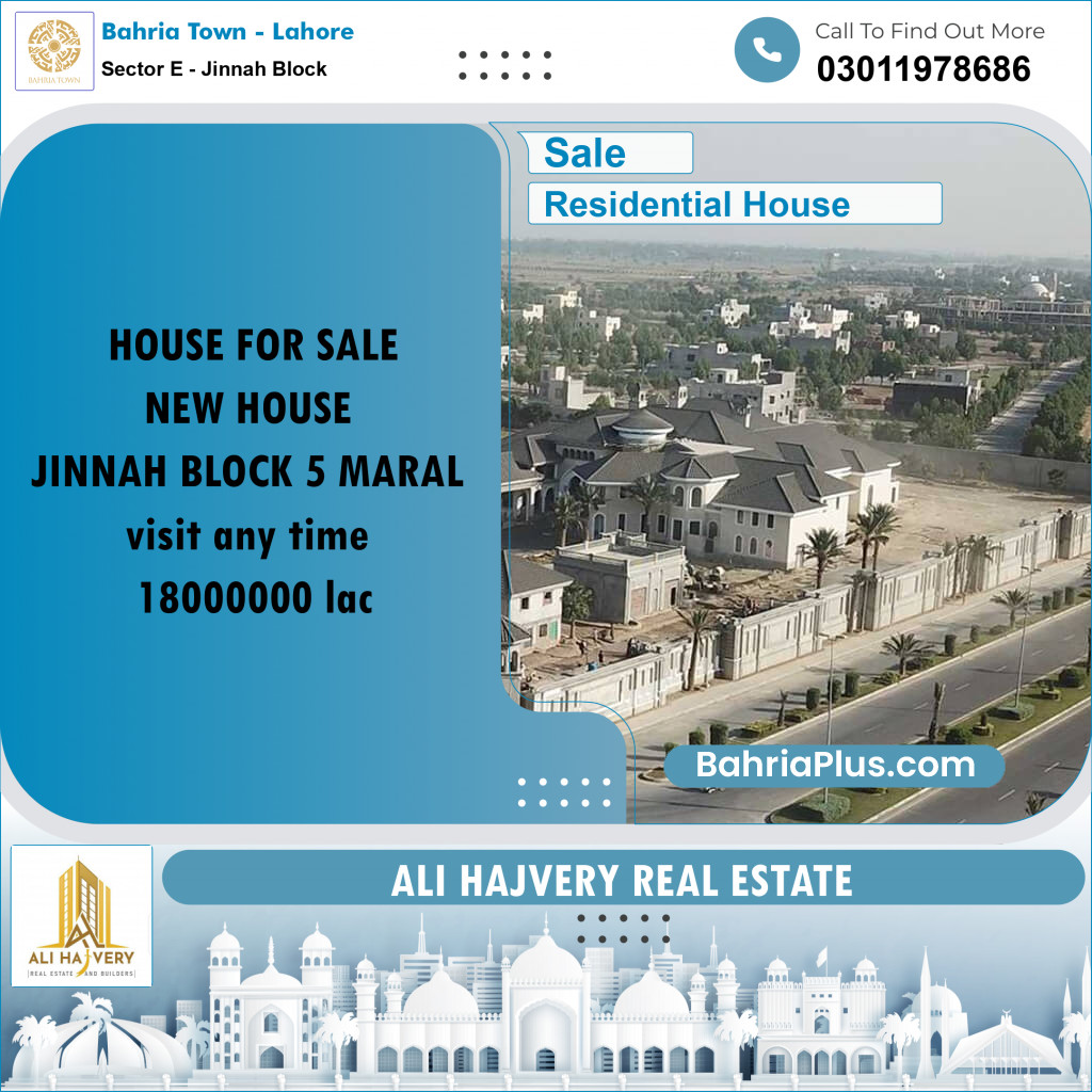 5 Marla Residential House for Sale in Sector E - Jinnah Block -  Bahria Town, Lahore - (BP-248258)