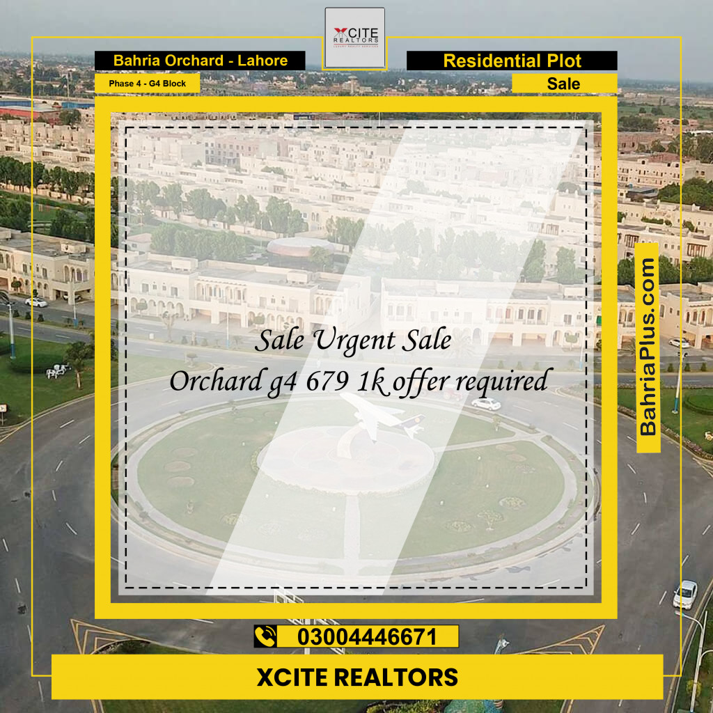 1 Kanal Residential Plot for Sale in Phase 4 - G4 Block -  Bahria Orchard, Lahore - (BP-248333)