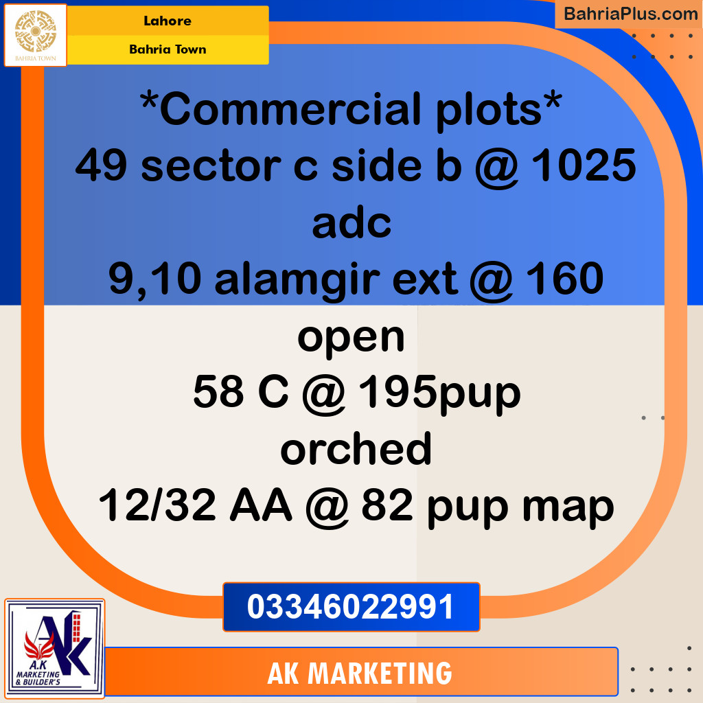 5 Marla Commercial Plot for Sale in Bahria Town, Lahore - (BP-248348)
