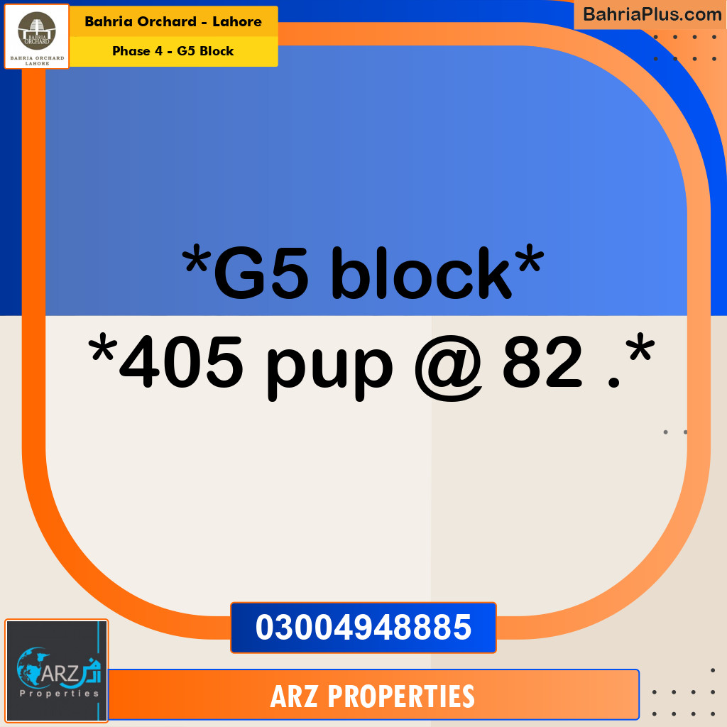 Residential Plot for Sale in Phase 4 - G5 Block -  Bahria Orchard, Lahore - (BP-248376)