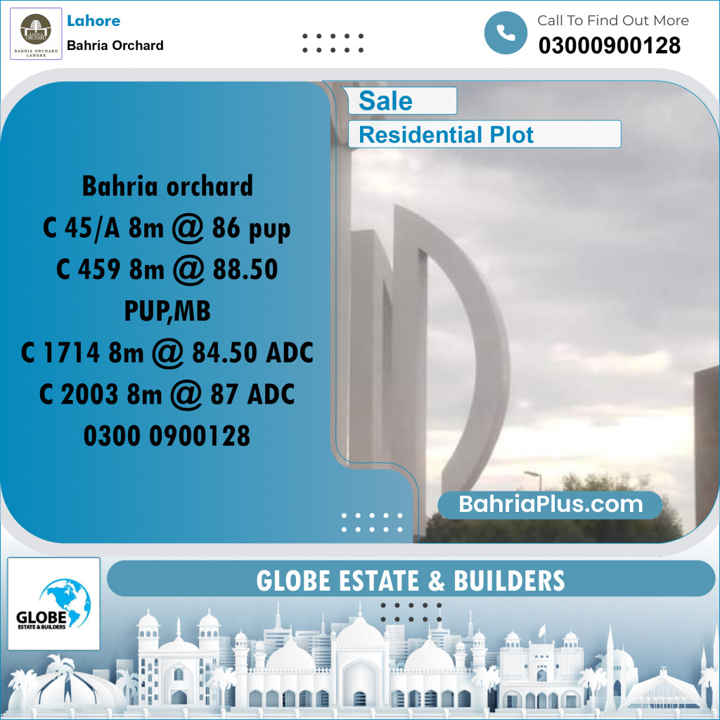 8 Marla Residential Plot for Sale in Bahria Orchard, Lahore - (BP-248388)
