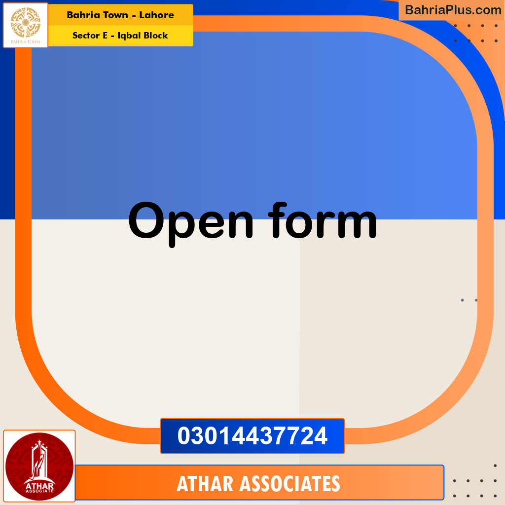 10 Marla Residential Plot for Sale in Sector E - Iqbal Block -  Bahria Town, Lahore - (BP-248420)