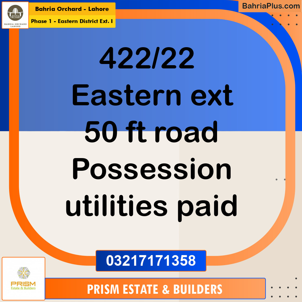 8 Marla Residential Plot for Sale in Phase 1 - Eastern District Ext. I -  Bahria Orchard, Lahore - (BP-248438)