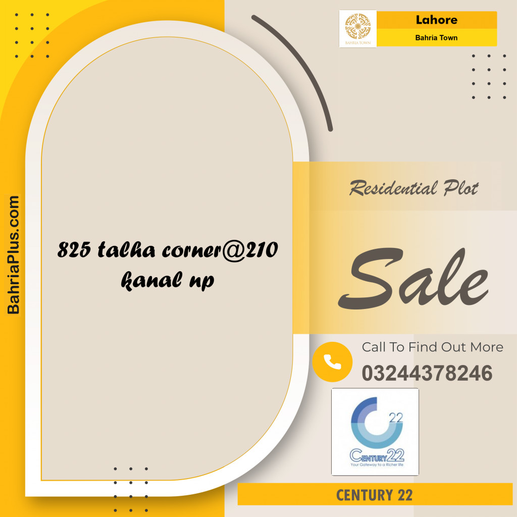 Residential Plot for Sale in Bahria Town, Lahore - (BP-248533)