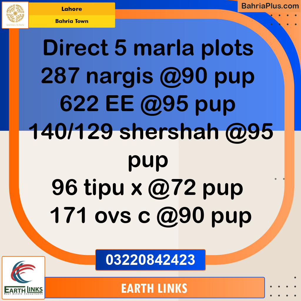 Residential Plot for Sale in Bahria Town, Lahore - (BP-248564)