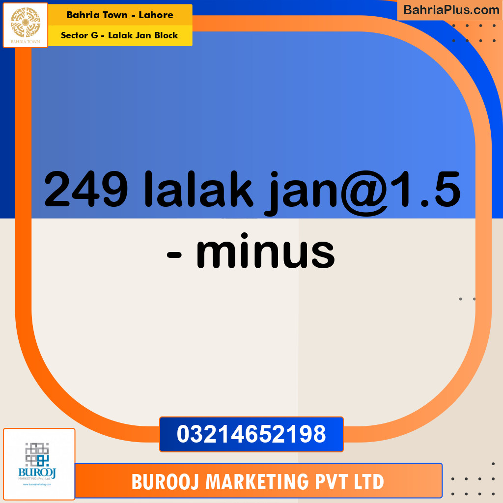 5 Marla Residential Plot for Sale in Sector G - Lalak Jan Block -  Bahria Town, Lahore - (BP-248578)