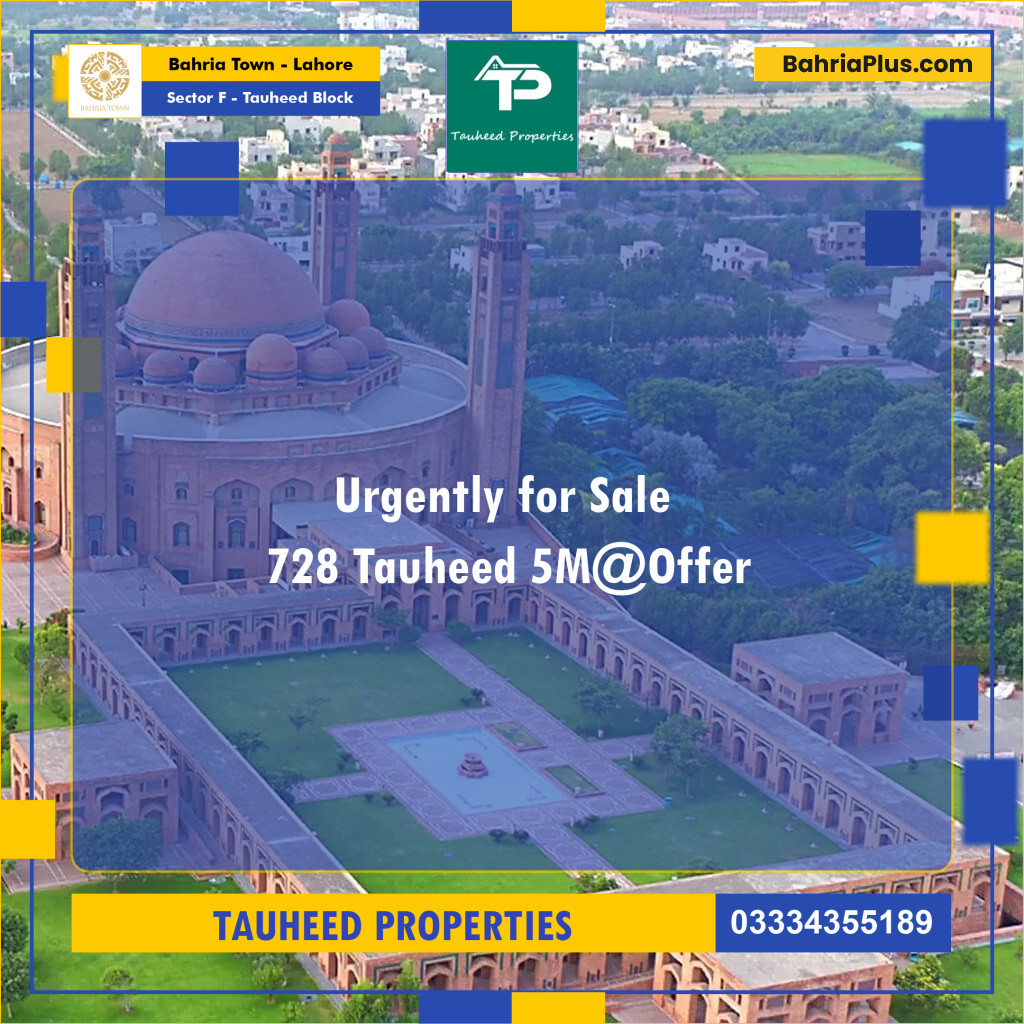 5 Marla Residential Plot for Sale in Sector F - Tauheed Block -  Bahria Town, Lahore - (BP-248667)