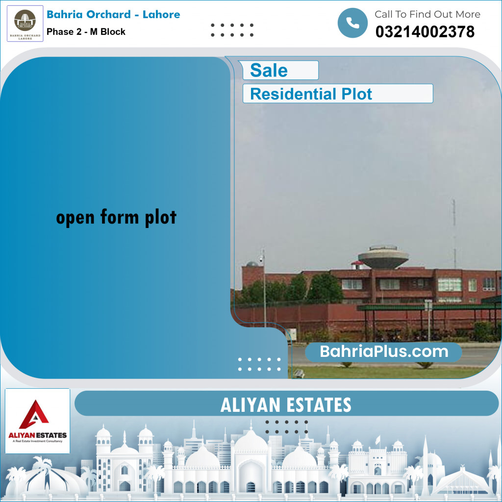 8 Marla Residential Plot for Sale in Phase 2 - M Block -  Bahria Orchard, Lahore - (BP-248689)